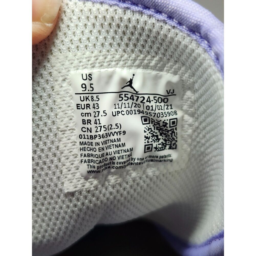 Jordan Air Jordan 1 Mid Men’s Purple Blue 9.5 Athletic Sneaker Streetwear - Picture 15 of 16
